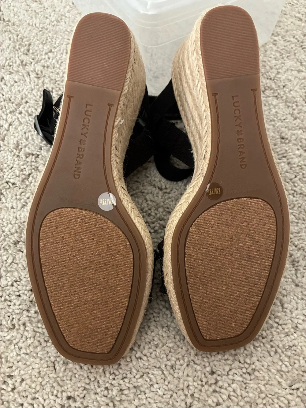 Lucky Brand Black Frayed Canvas Espadrilles